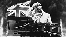 Premiérka Margaret Thatcherová navtívila britské vojáky na základn v nmeckém...