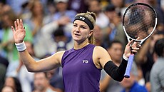 Karolína Muchová slaví postup do druhého kola US Open.