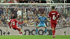 Rio Ngumoha (vlevo) p�ekonává branká�e Nicka Popea.