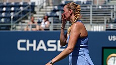 Petra Kvitová v slzách po drtivé poráce v prvním kole US Open.