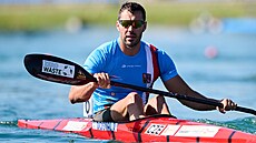 Kajaká Josef Dostál v semifinále mistrovství svta v Milán.