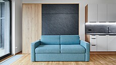 �elo skryté postele s designovým povrchem �kamenné dýhy b�idlice� je detail,...