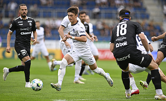 Slovácký útoník Daniel Barát v utkání proti Jablonci