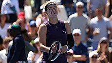 Karolína Muchová se raduje z postupu do osmifinále US Open.