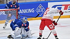 Brn�nský gólman Jan Kavan v akci proti Odense.