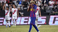 Skleslý Lamine Yamal po vyrovnávací tref� Vallecana.