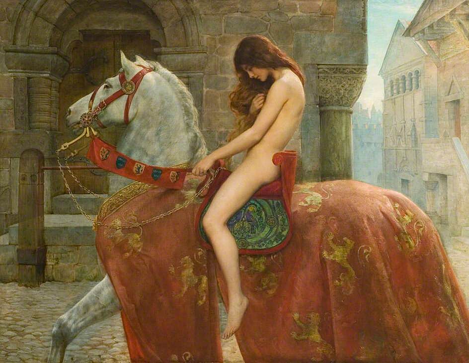 Lady Godiva, olej na plátn� z roku 1898, malí� John Collier