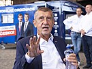 Andrej Babi (ANO) v Ostrav na zahjen oficiln kampan pro jnov volby do...