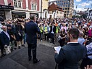 Koalice SPOLU podala pedvolebn mtink v Praze na nmst Republiky,...
