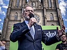 Koalice SPOLU podala pedvolebn mtink v Praze na nmst Mru a nmst...