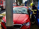 V Praze v ulici Jugoslvskch partyzn dolo k dopravn nehod osobnho...
