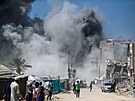 Izrael zasáhl budovu v palestinském m�st� Gaza. (5. zá�í 2025)