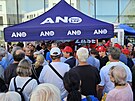 Vtinu asu pedvolebnho mtinku hnut ANO v centru Ostravy strvil Babi...