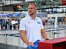 Otpa Jakub Vadlejch pi odletu na mistrovství svta do Tokia