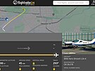 Zznam letu v aplikaci Flightradar24. (7. z 2025)
