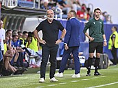 Trenér reprezentaní jedenadvacítky Michal Bílek sleduje zápas se Skotskem v...