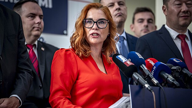 Hnutí SPD p�edstavilo volební program pro �íjnové sn�movní volby. Na tiskové...