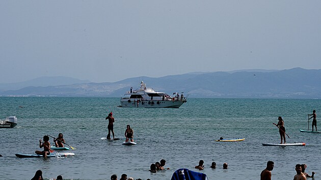 Flotila Global Sumud m���c� do Gazy p�iplula do Tuniska. (7. z��� 2025)