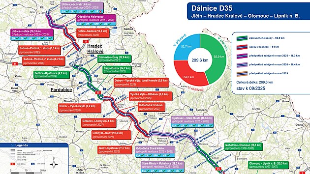 Bir kaya kesici, Litomyšle çevre yolunda planlanmamış kayaları kazıyor
