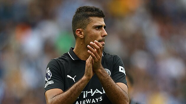 Z�lo�n�k Manchesteru City Rodri po z�pase s Brightonem.