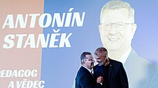 Pedseda hnutí Písaha Robert lachta pedstavuje volební program, na snímku s...