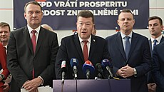 Pedseda hnutí SPD Tomio Okamura pedstavil  volební program pro íjnové...