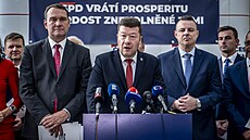 Hnutí SPD p�edstavilo volební program pro �íjnové sn�movní volby. Na tiskové...