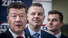 Hnutí SPD p�edstavilo volební program pro �íjnové sn�movní volby. Na tiskové...