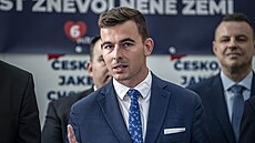 Hnutí SPD p�edstavilo volební program pro �íjnové sn�movní volby. Na tiskové...