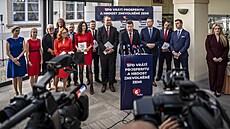 Hnutí SPD p�edstavilo volební program pro �íjnové sn�movní volby. Na tiskové...