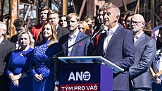 Andrej Babi zahájil v Ostrav oficiální kampa pro íjnové volby do Snmovny....