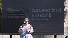 Protest zdravotnických a léka�ských odbor� v Praze s názvem Zdravotnictví na...
