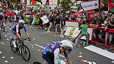 Propalestintí aktivisté peruili etapu na Vuelt.