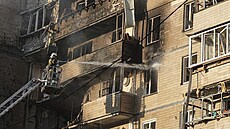 Ruské útoky na Kyjev zp�sobily po�áry obytných budov, zranily 18 lidí a dal�í...