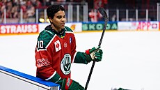 Max Westergård se p�ipravuje na dal�í utkání Frölundy v Lize mistr�.