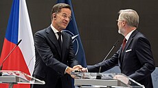 Tisková konference po setkání premiéra Petra Fialy (ODS) a generálního...