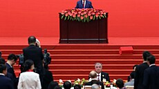 Proslov prezidenta �íny Si �in-pchinga na spole�ném ob�d� státník�. �ínská...