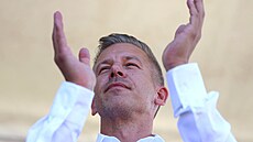 Mítink lídra maarské opozice Pétera Magyara v Kötcse poblí Balatonu (7. záí...