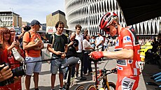 Dán Jonas Vingegaard na startu 11. etapy �pan�lské Vuelty.