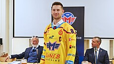 Na tiskové konferenci p�ed startem sezony 2025/2026 hokejisté...