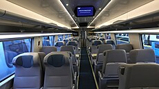 Interiér rychlovlaku NextGen Acela (27. srpna 2025)