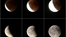Kombinovaný snímek zachycuje úpln�k procházející stínem Zem� b�hem zatm�ní...