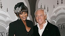 Naomi Campbellová a Giorgio Armani v Los Angeles (24. února 2007)