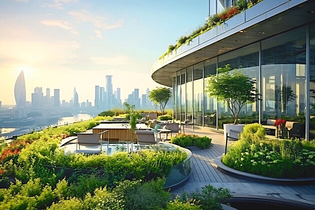 Modrozelen stechy PolderRoof od Wavin