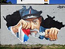 Streetartov malba Plac Masaryk krl meralovu ulici v Olomouci. (13....