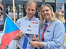 Kateina Hjkov a Marek Blecha z Dopravnho podniku msta Brna, astnci...