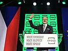 Premiér, pedseda ODS a lídr koalice SPOLU Petr Fiala pi zahájení závrené...