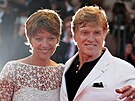 Robert Redford a jeho manelka Sibylle v Benátkách (6. záí 2012)