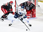 Plzeský Petman (v bílém) krátce ped tím, ne vstelil gól Hradci.