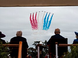 Americký prezident Donald Trump a první dáma Melania se ve Velké Británii...